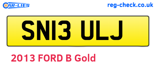 SN13ULJ are the vehicle registration plates.