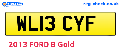 WL13CYF are the vehicle registration plates.