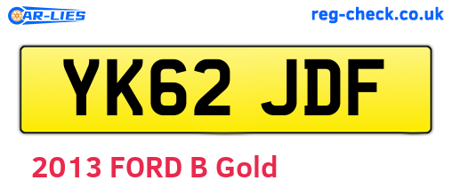 YK62JDF are the vehicle registration plates.