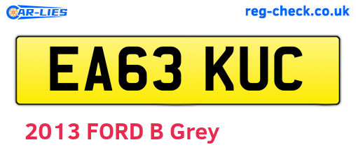EA63KUC are the vehicle registration plates.