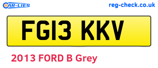 FG13KKV are the vehicle registration plates.