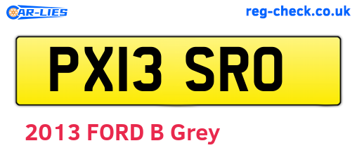 PX13SRO are the vehicle registration plates.
