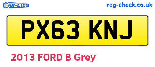 PX63KNJ are the vehicle registration plates.