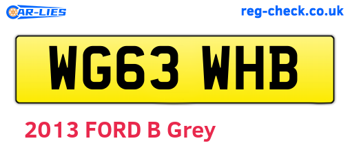 WG63WHB are the vehicle registration plates.