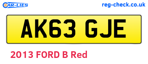 AK63GJE are the vehicle registration plates.