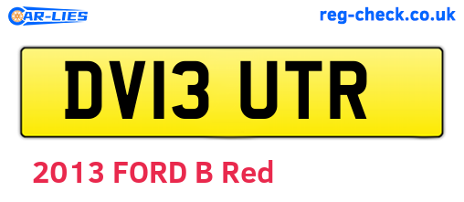 DV13UTR are the vehicle registration plates.