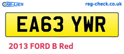 EA63YWR are the vehicle registration plates.