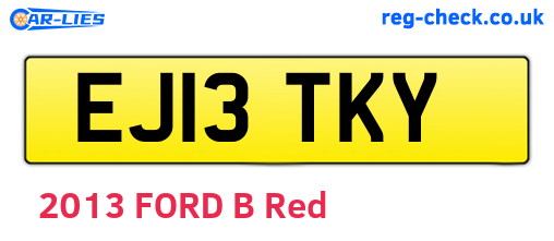 EJ13TKY are the vehicle registration plates.