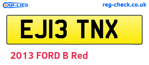 EJ13TNX are the vehicle registration plates.