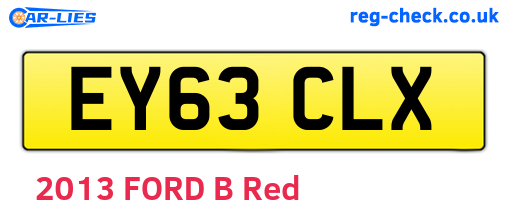 EY63CLX are the vehicle registration plates.