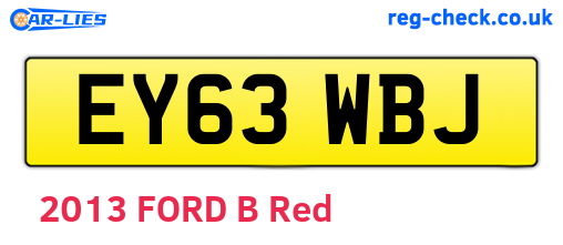 EY63WBJ are the vehicle registration plates.