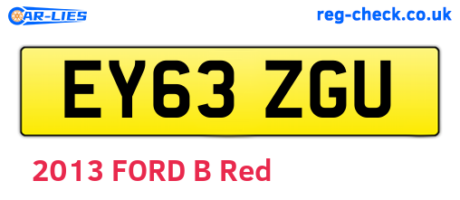 EY63ZGU are the vehicle registration plates.