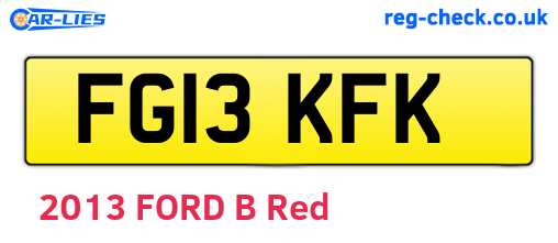 FG13KFK are the vehicle registration plates.