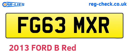 FG63MXR are the vehicle registration plates.