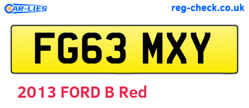 FG63MXY are the vehicle registration plates.