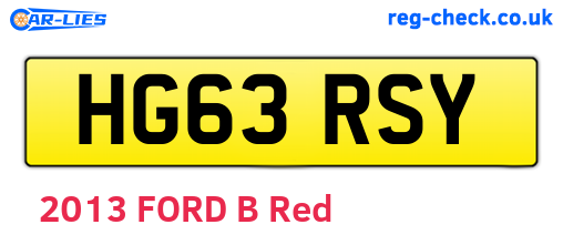 HG63RSY are the vehicle registration plates.