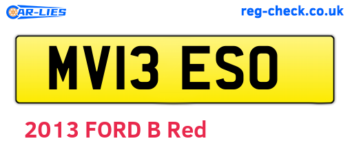 MV13ESO are the vehicle registration plates.