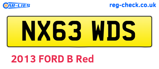 NX63WDS are the vehicle registration plates.