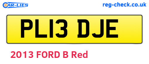 PL13DJE are the vehicle registration plates.