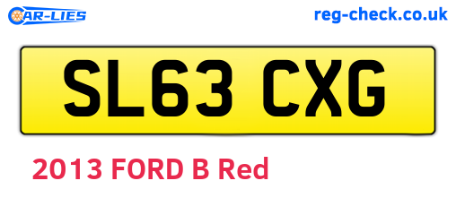 SL63CXG are the vehicle registration plates.