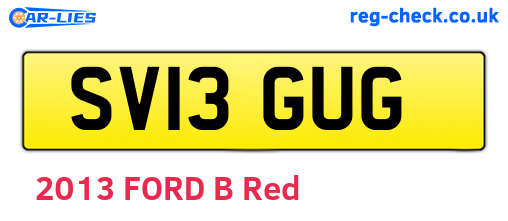 SV13GUG are the vehicle registration plates.