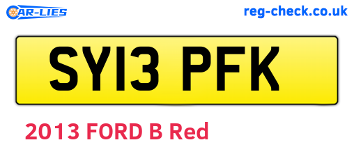 SY13PFK are the vehicle registration plates.