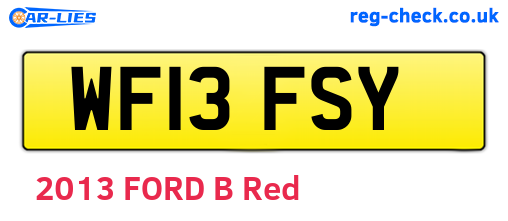 WF13FSY are the vehicle registration plates.