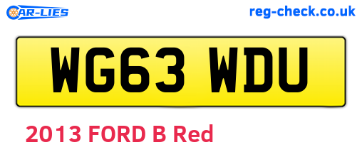 WG63WDU are the vehicle registration plates.
