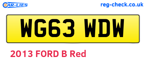 WG63WDW are the vehicle registration plates.