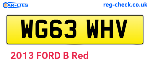 WG63WHV are the vehicle registration plates.