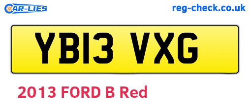YB13VXG are the vehicle registration plates.