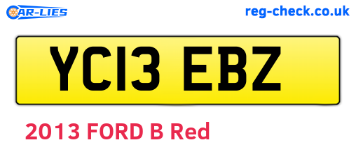 YC13EBZ are the vehicle registration plates.