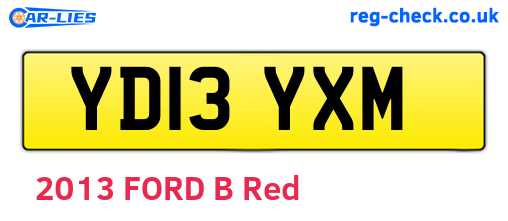 YD13YXM are the vehicle registration plates.