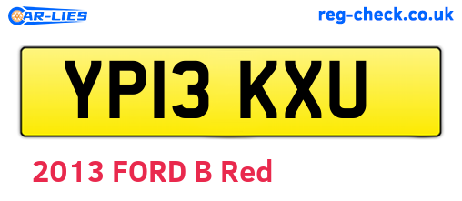 YP13KXU are the vehicle registration plates.