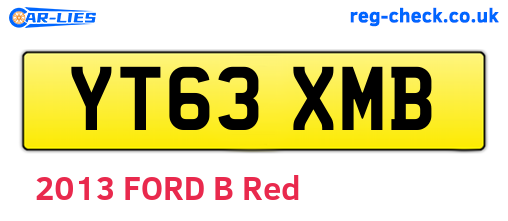 YT63XMB are the vehicle registration plates.
