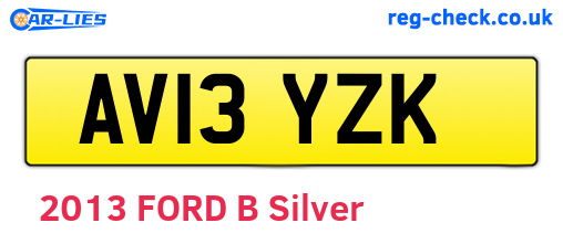 AV13YZK are the vehicle registration plates.