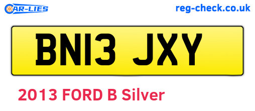 BN13JXY are the vehicle registration plates.