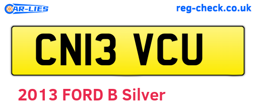 CN13VCU are the vehicle registration plates.