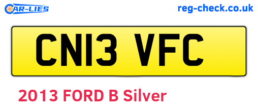 CN13VFC are the vehicle registration plates.