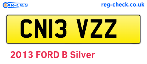 CN13VZZ are the vehicle registration plates.