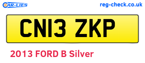 CN13ZKP are the vehicle registration plates.