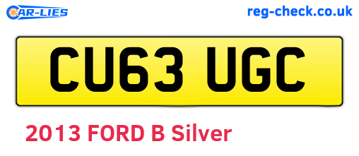 CU63UGC are the vehicle registration plates.