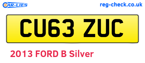 CU63ZUC are the vehicle registration plates.