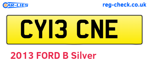 CY13CNE are the vehicle registration plates.