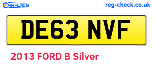 DE63NVF are the vehicle registration plates.