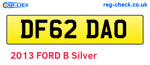 DF62DAO are the vehicle registration plates.
