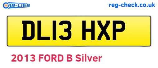 DL13HXP are the vehicle registration plates.