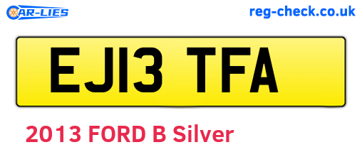 EJ13TFA are the vehicle registration plates.