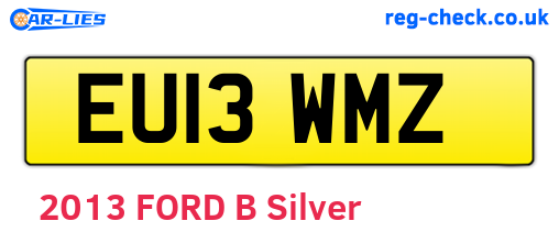 EU13WMZ are the vehicle registration plates.