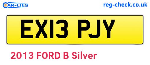 EX13PJY are the vehicle registration plates.